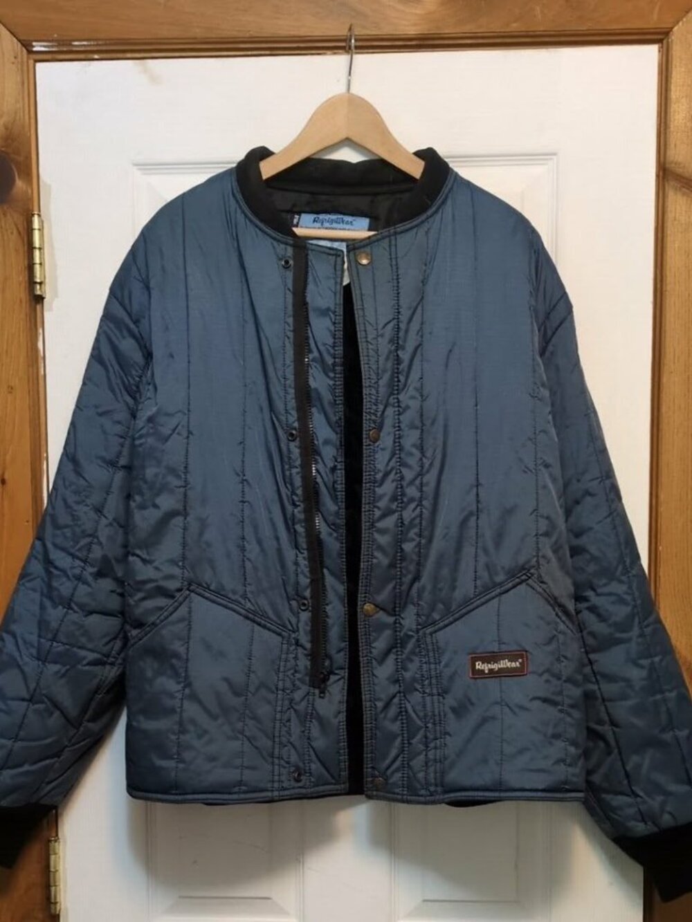 RefrigiWear 0525R Cooler Wear Quilted Insulated Work Jacket Blue Sz XL Gorpcore